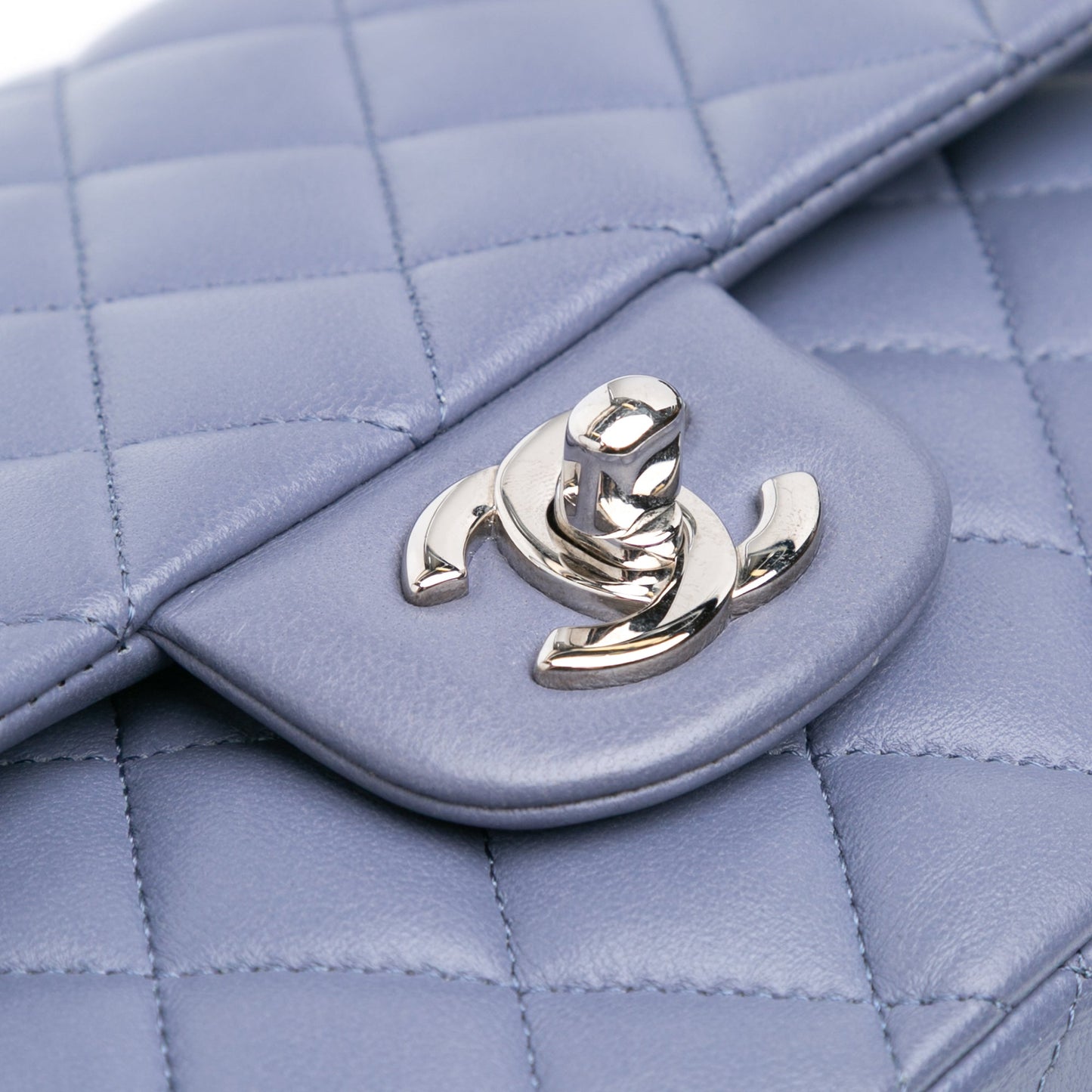 Purple Chanel Medium Classic Lambskin Double Flap Shoulder Bag