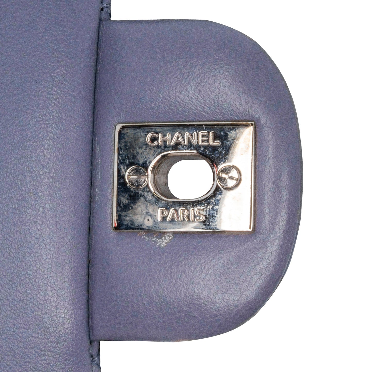 Purple Chanel Medium Classic Lambskin Double Flap Shoulder Bag