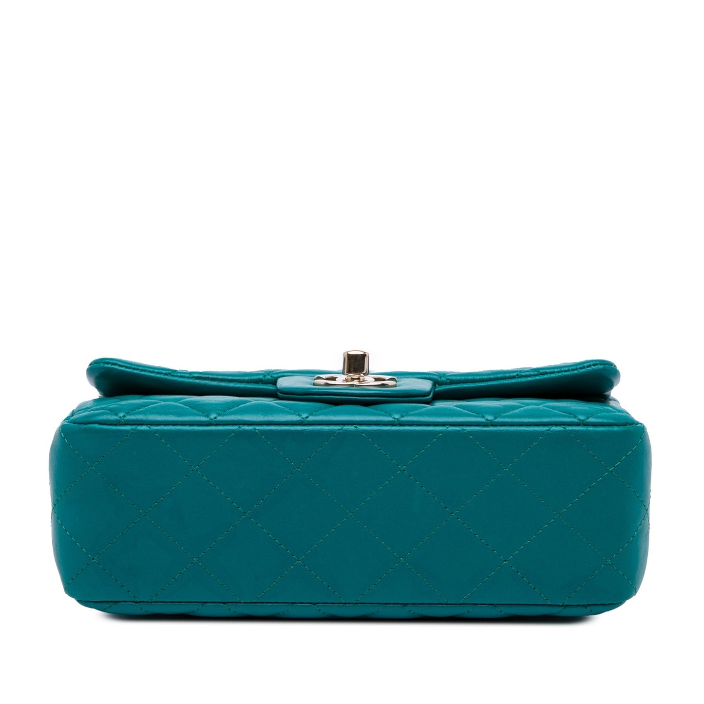 Blue Chanel Mini Rectangular Classic Lambskin Single Flap Crossbody Bag