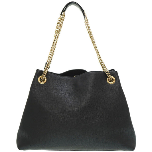 GUCCI Shoulder Bag 536196 leather black Interlocking G Soho Chain Tote Bag Women Used