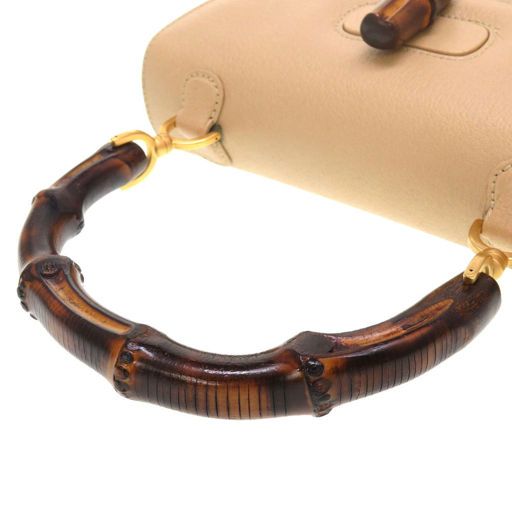 GUCCI Handbag Bamboo beige 2WAY Women Used