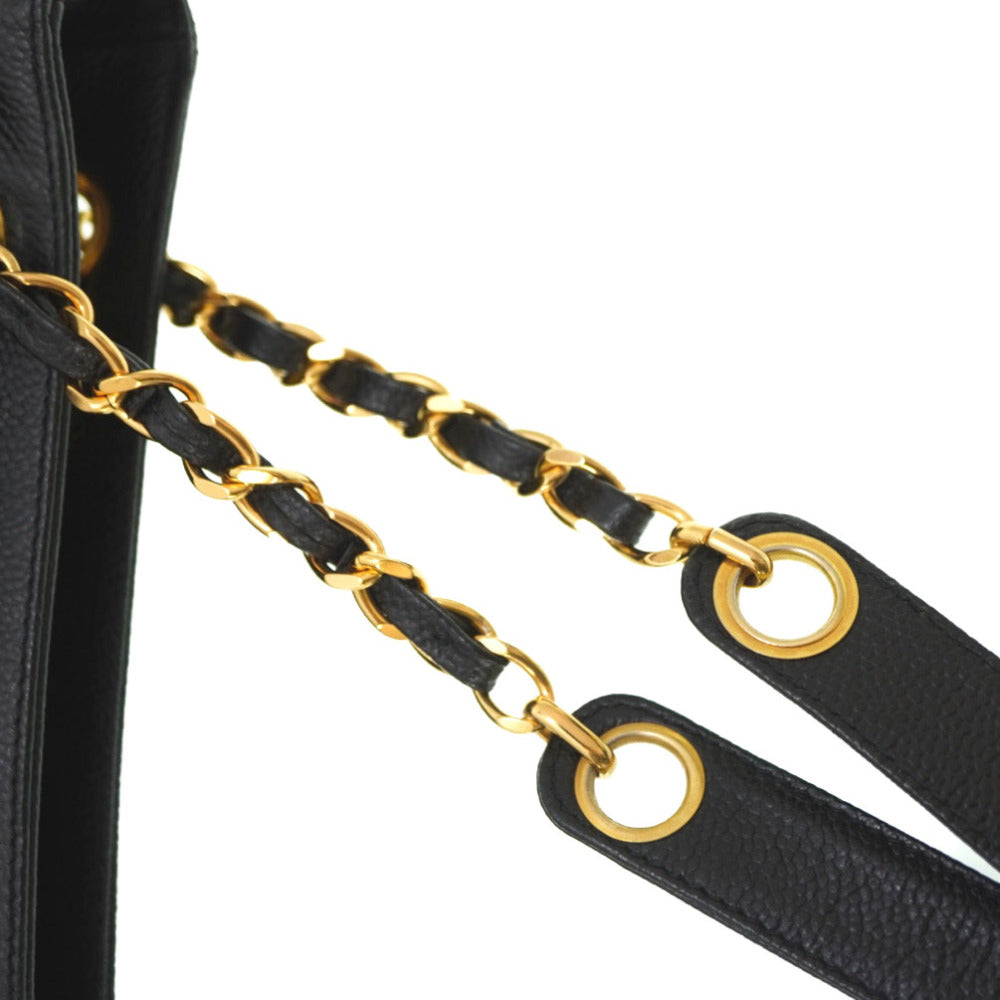 CHANEL Shoulder Bag Caviar skin black W Face Chain Shoulder Bag Women Used
