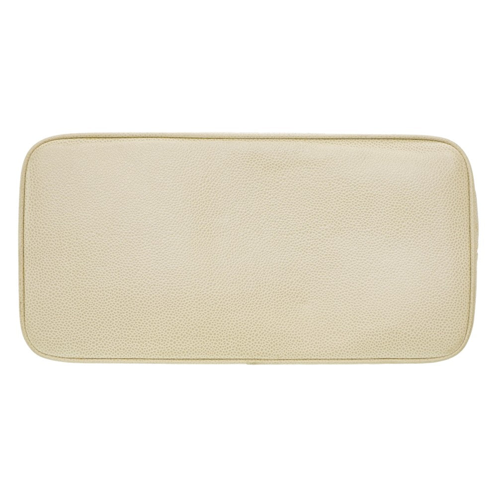 CHANEL Tote Bag Caviar skin Ivory Grey Replica Tote Women Used