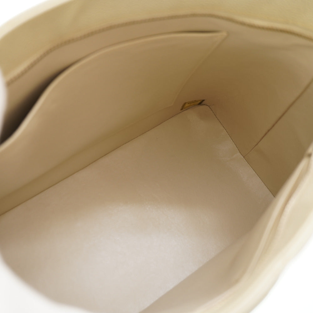 CHANEL Tote Bag Caviar skin Ivory Grey Replica Tote Women Used