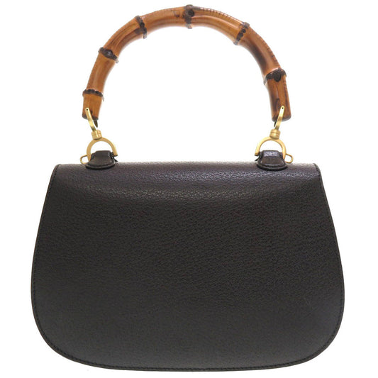GUCCI Handbag 000 2113 0633 Bamboo, Leather black Women Used