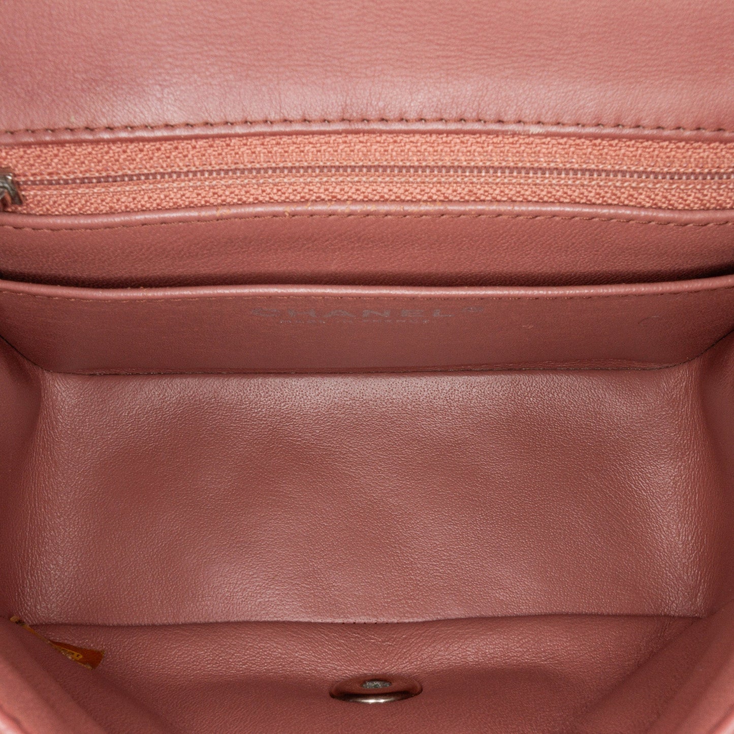 Brown Chanel Mini Square Classic Patent Single Flap Shoulder Bag