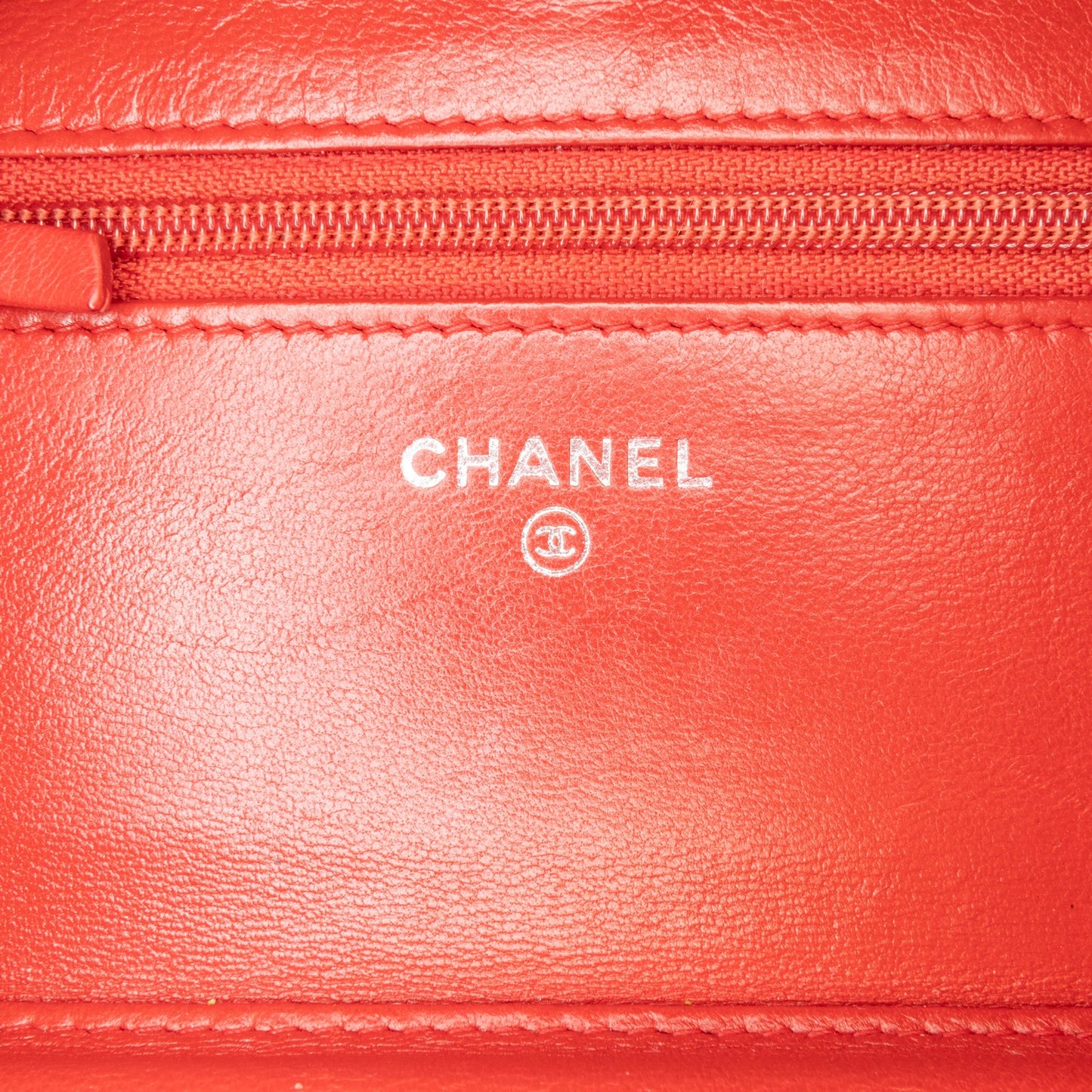 Red Chanel Classic Lambskin Wallet on Chain Crossbody Bag