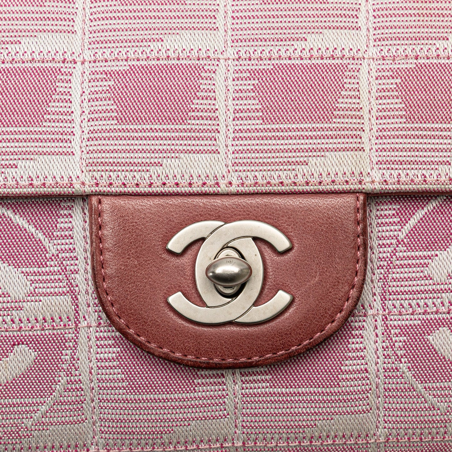 Pink Chanel Nylon New Travel Line East West Flap Shoulder Bag