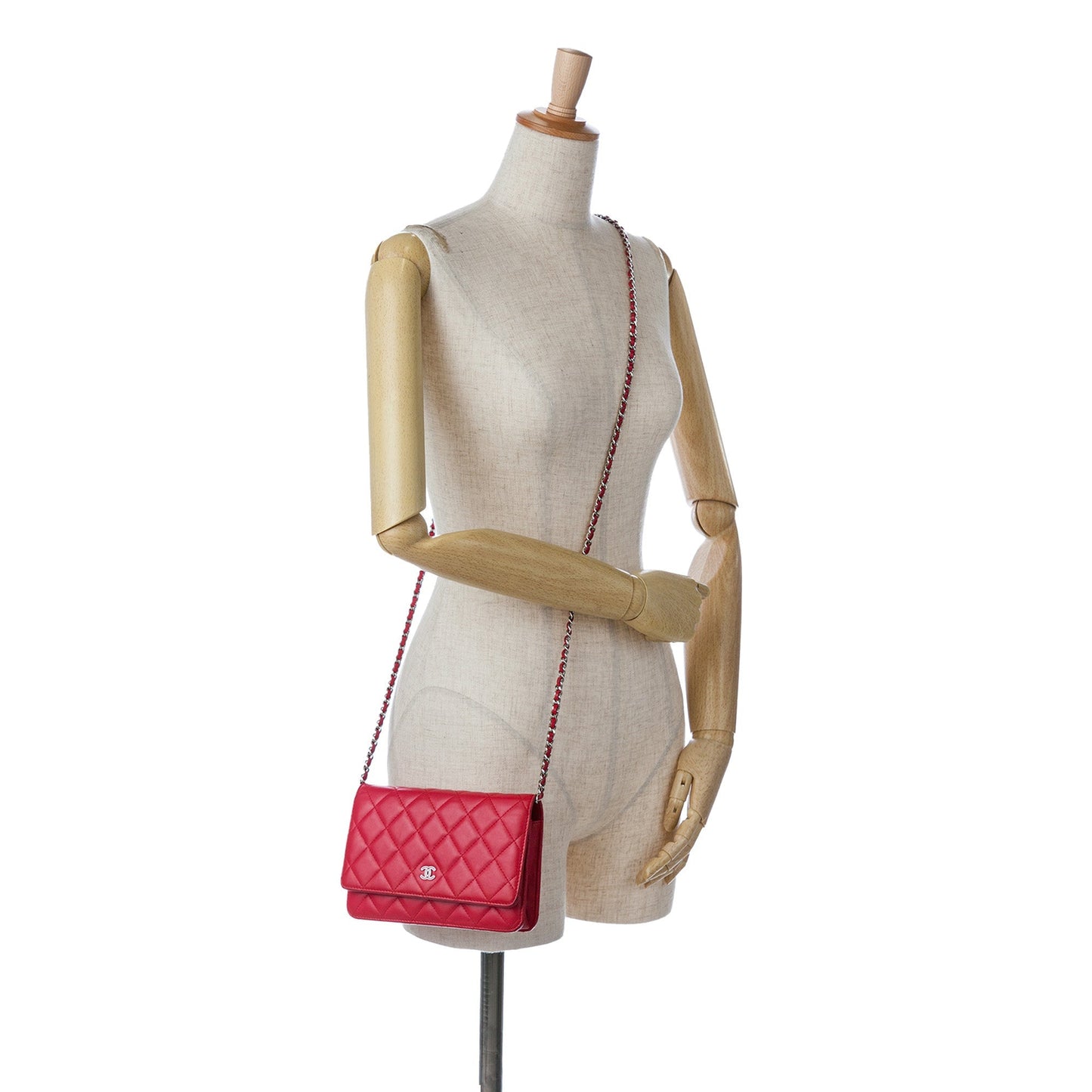 Pink Chanel Classic Lambskin Wallet on Chain Crossbody Bag