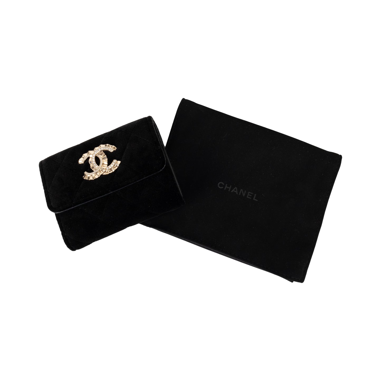 CHANEL Chanel Quilted Velvet Wallet