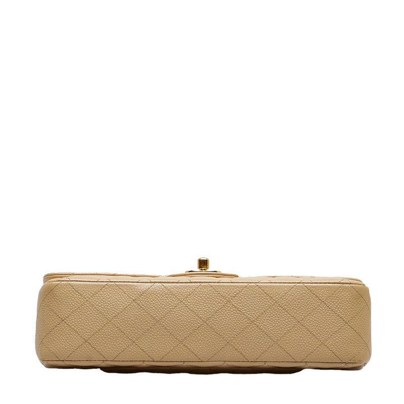 Chanel Matrases 25 Double Flat Chain houlder Bag Beige Caviar S  Chanel