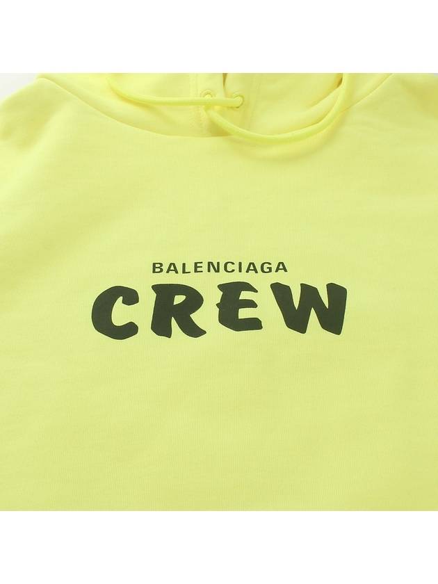 Luxury Balenciaga  Crew Logo Print Oversized Hoodie Yellow