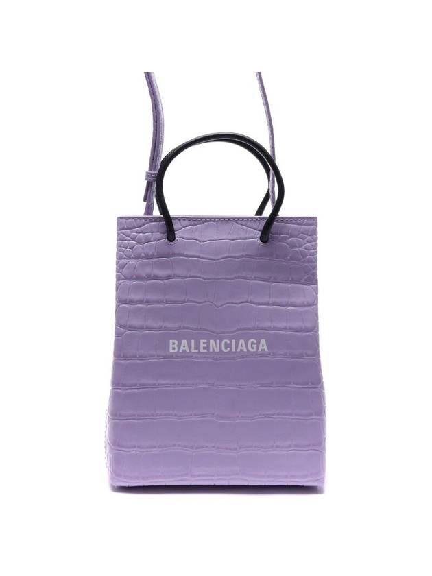 Luxury Balenciaga  WoMen's Crocodile Print Shopping Tote Bag Purple