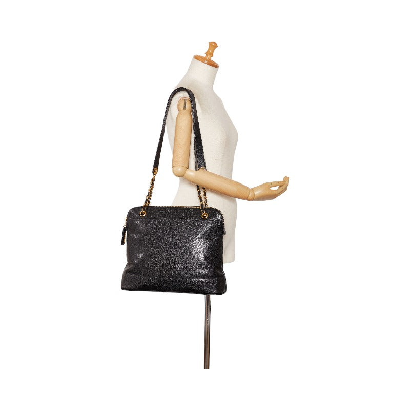 Chanel Triple Co. Gold  Chain houlder Bag Black Caviar S  CHANEL
