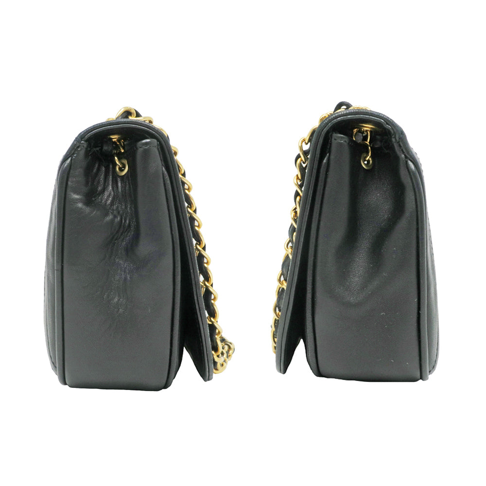 Chanel Chain Shoulder Bag  Black Black G  A1700