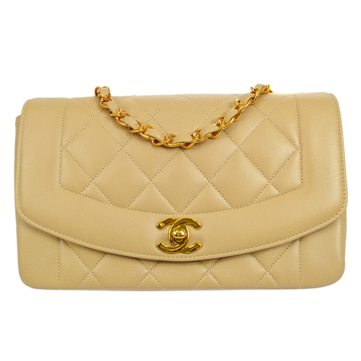 Chanel 1994-1996 Lambskin Small Diana Shoulder Bag
