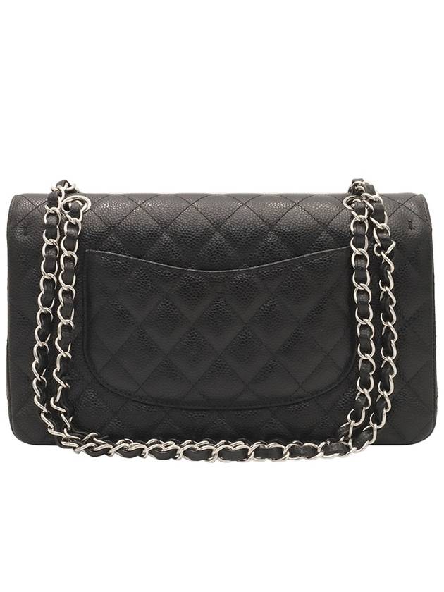 Black Caviar Silver Chain Classic Medium Flap Shoulder Bag A01112 Chanel