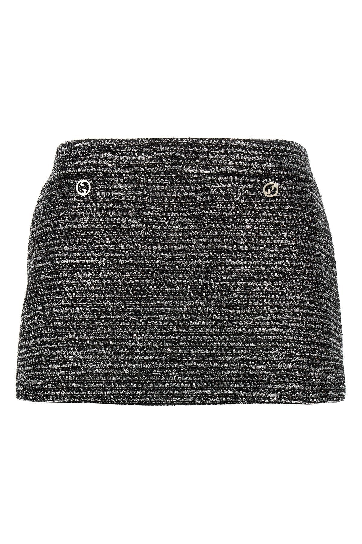 Gucci Women Lamé Tweed Skirt