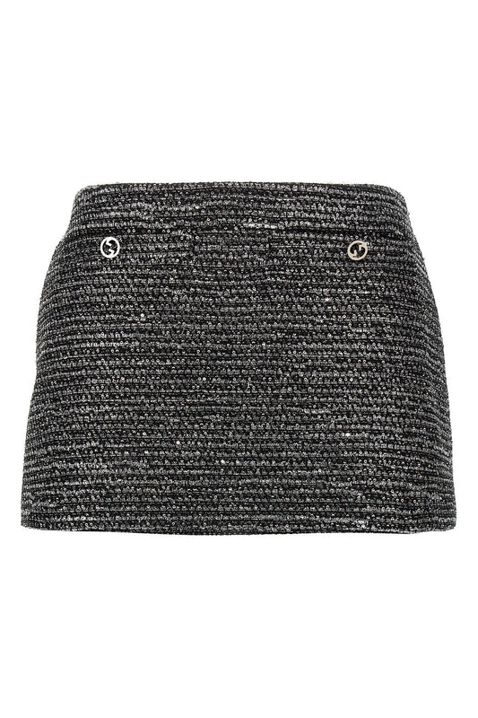 Gucci Women Lamé Tweed Skirt
