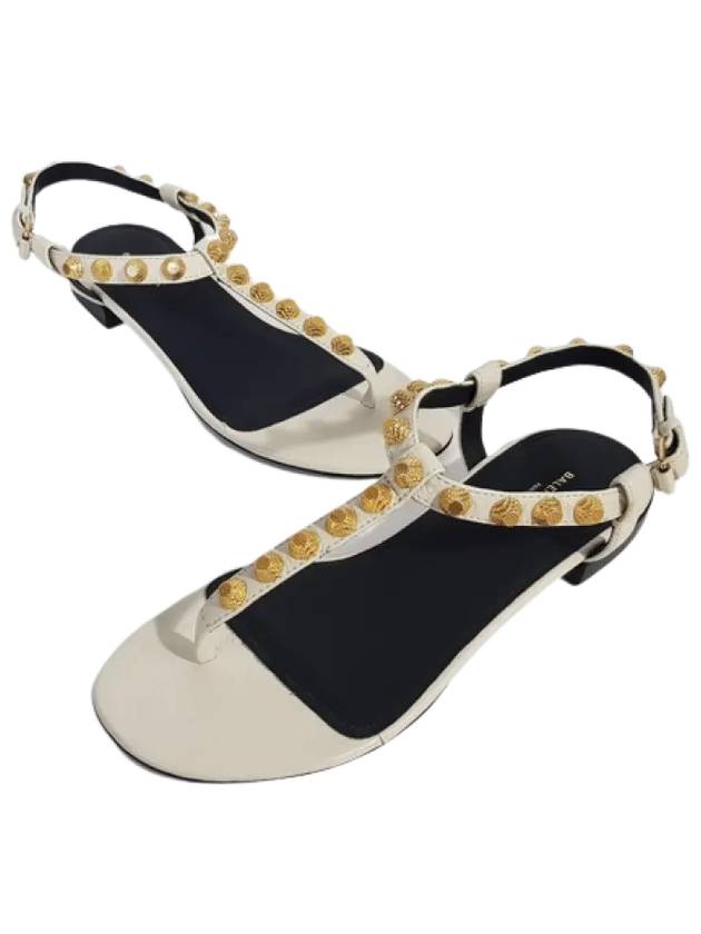 Luxury Balenciaga  Stud Strap Sandals White