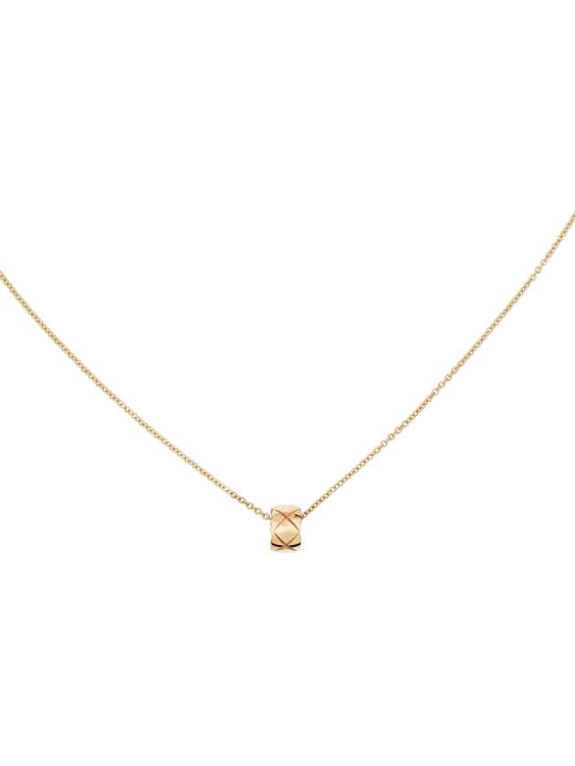Coco Crush Quilted Motif 18K Necklace Gold Chanel