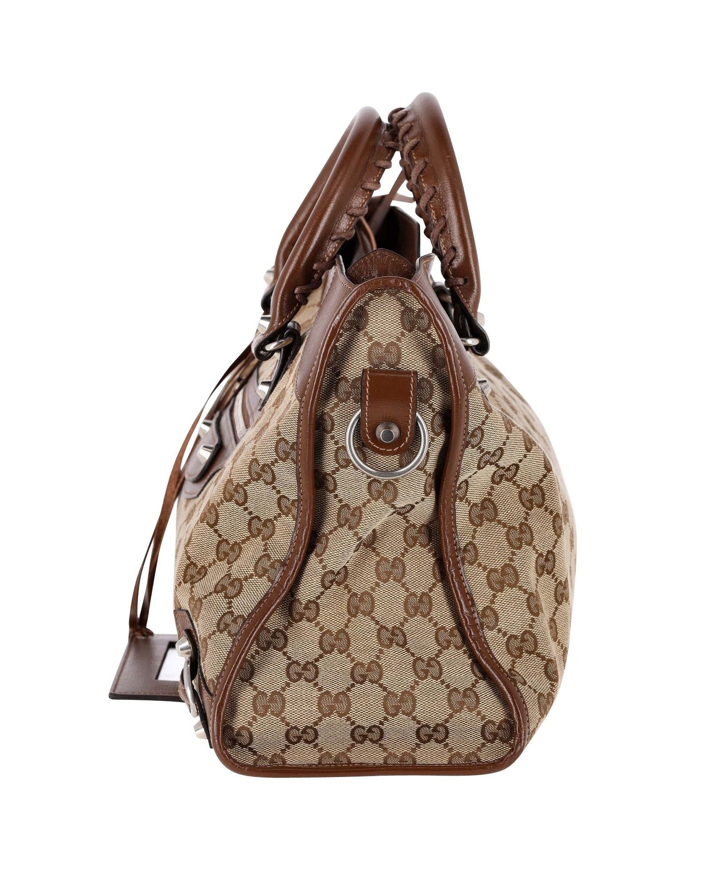 Gucci X Luxury Balenciaga  The Hacker Project GG Canvas Neo Classic Bag Medium in Brown Canvas and Leather