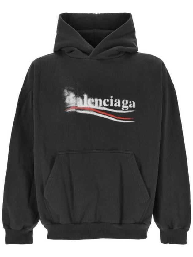 Luxury Balenciaga  Political Stencil Medium Fit Hoodie Black