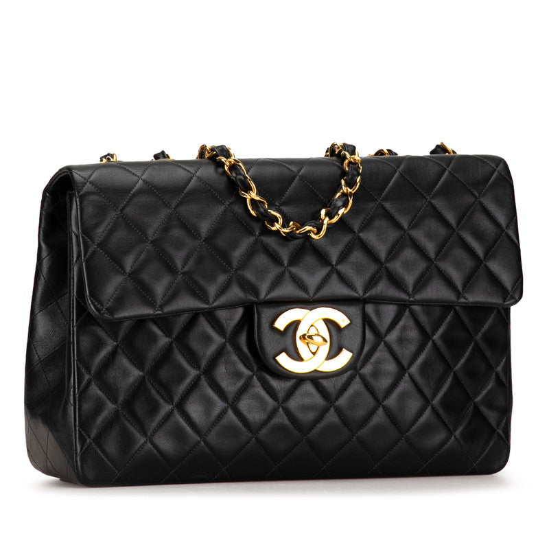 CHANEL DECA MATRASSES 34 COCOMARK CHAIN SHOLDER BAG BLACK Lambskinkin LADY CHANEL CHANEL