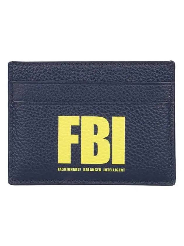 Luxury Balenciaga  FBI Print Card Wallet Navy