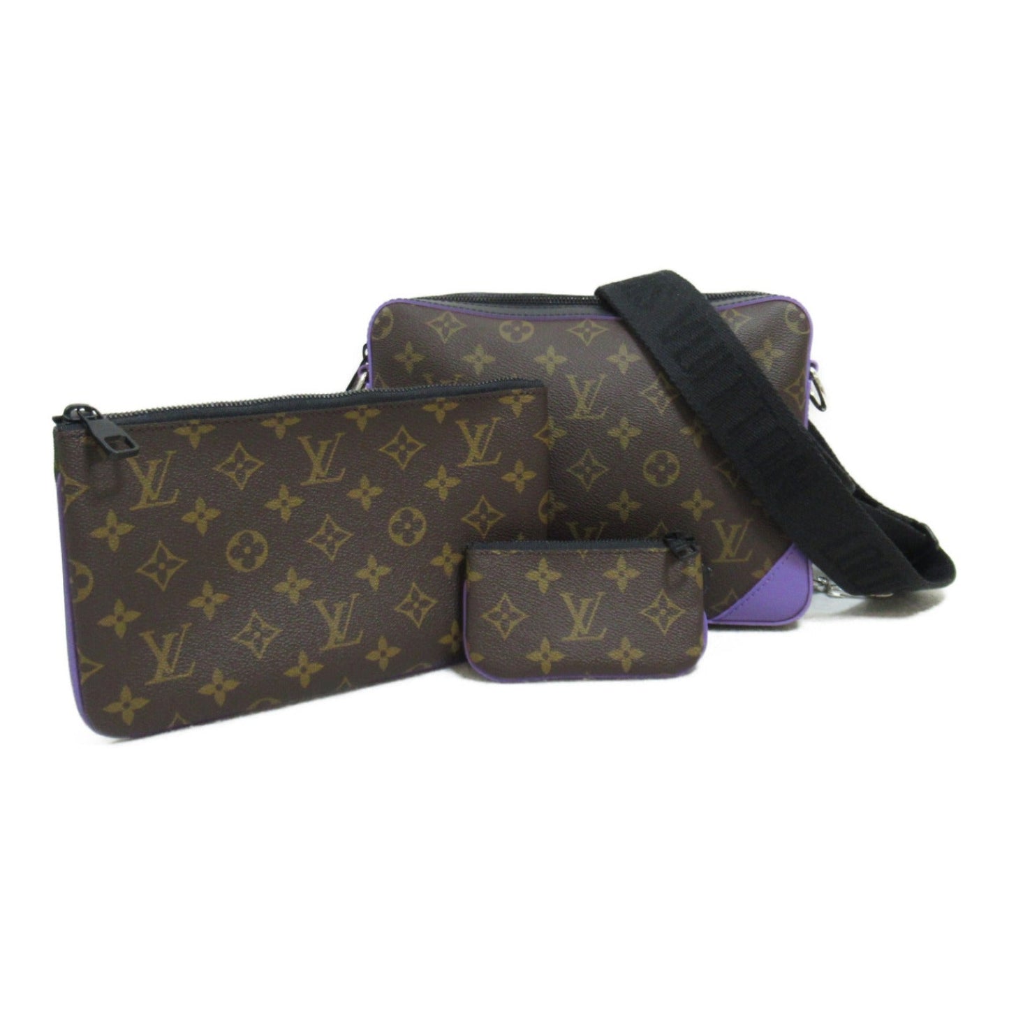 Louis Vuitton Trio Messenger Shoulder Bag Shoulder Bag PVC Coated Canvas Monogram Macasters   Brown / Pearl M46266