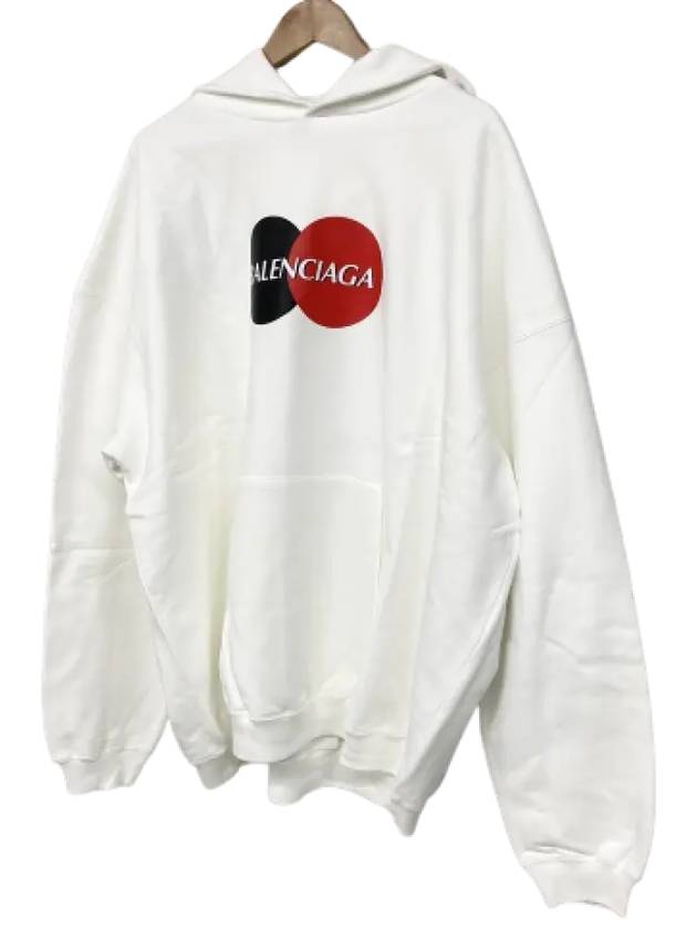 Luxury Balenciaga  Logo Print Over Fit Hoodie White
