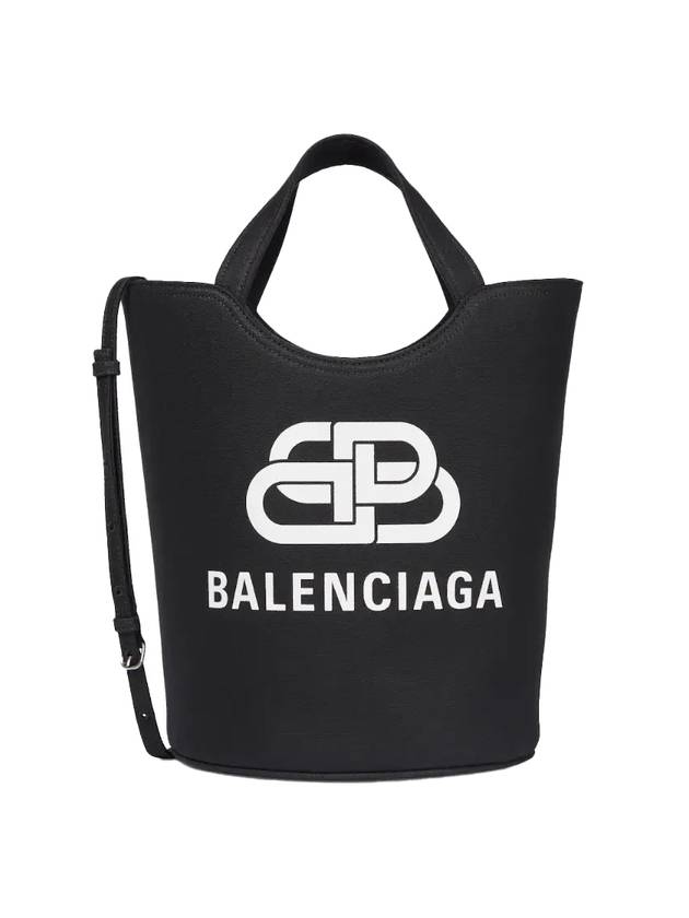 Luxury Balenciaga  Wave Logo Medium Tote Bag Black