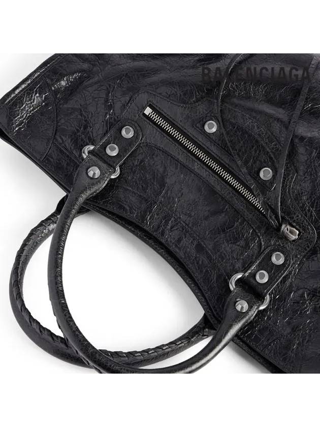 Luxury Balenciaga  Le City Medium Leather Tote Bag Black