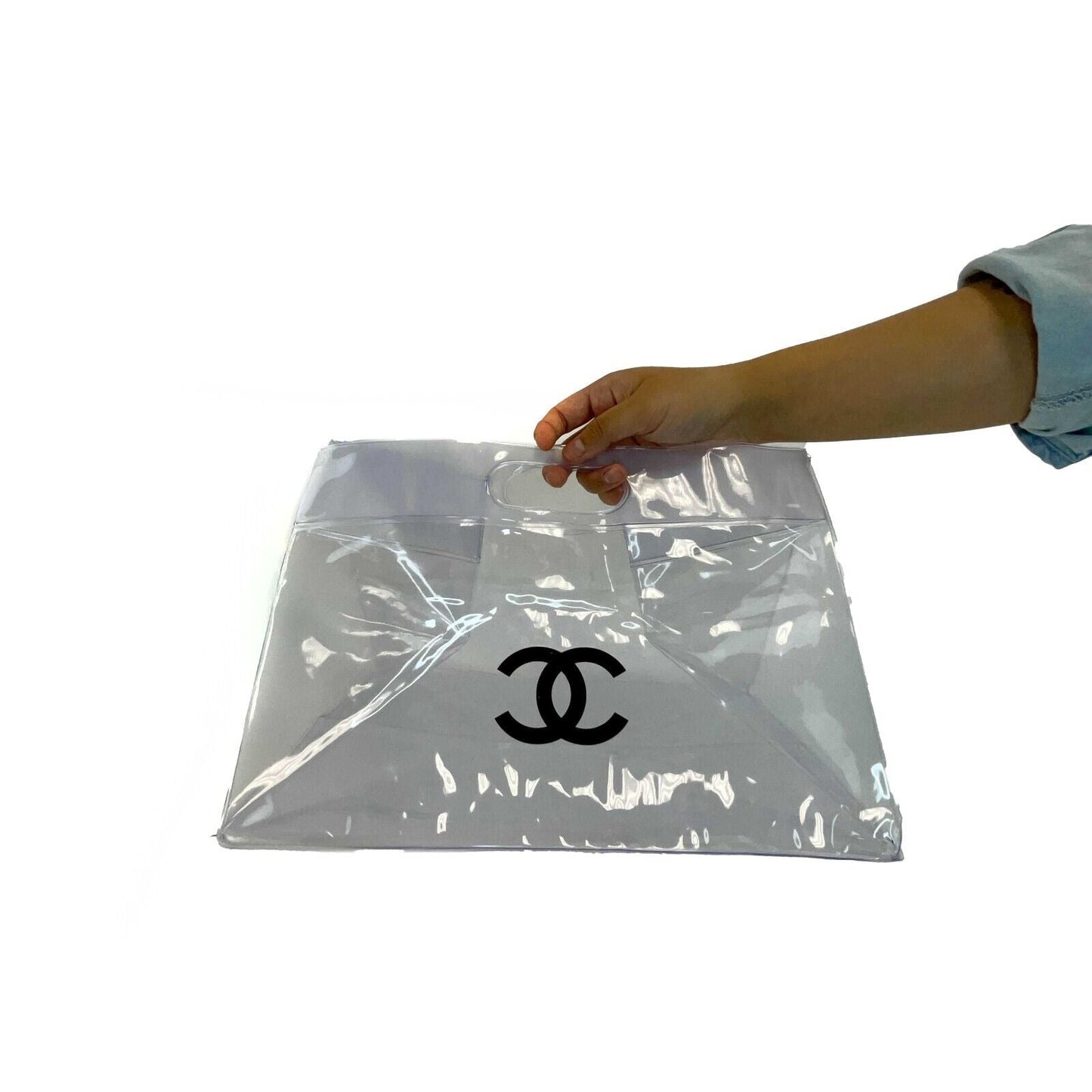 CHANEL PVC Shopping Clear CC Tote RARE