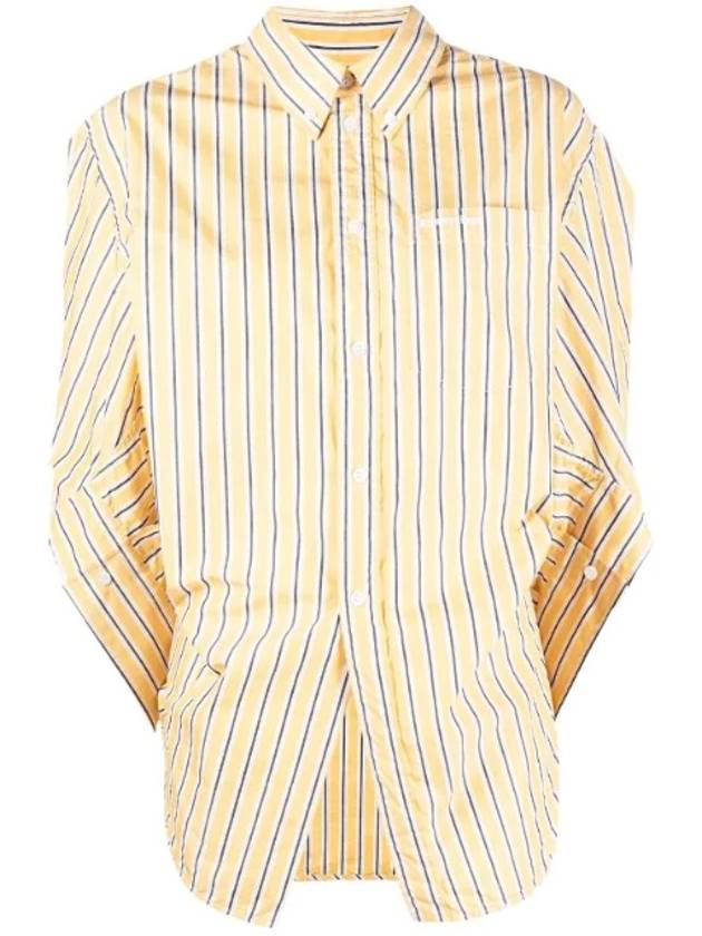 Luxury Balenciaga  Swing Twist Stripe Shirt Yellow