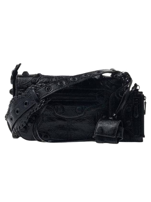 Luxury Balenciaga  Le Cagole XS Lambskin Flap Cross Bag Black