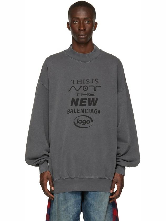 Luxury Balenciaga  This Not Logo Cotton Sweatshirt Black