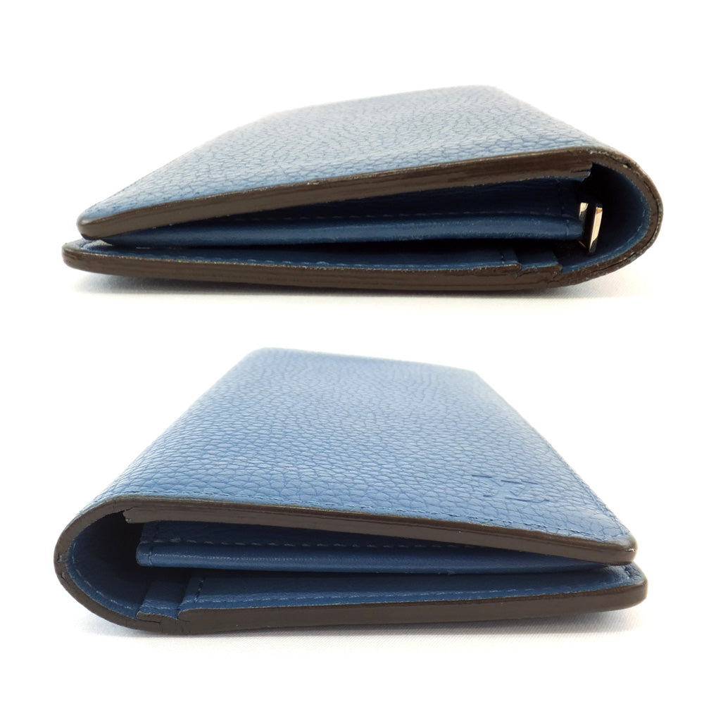 Louis Vuitton Long Wallet Blue Silver G  LV Logo  Mens Unisex Long Wallet Initial  Y.A