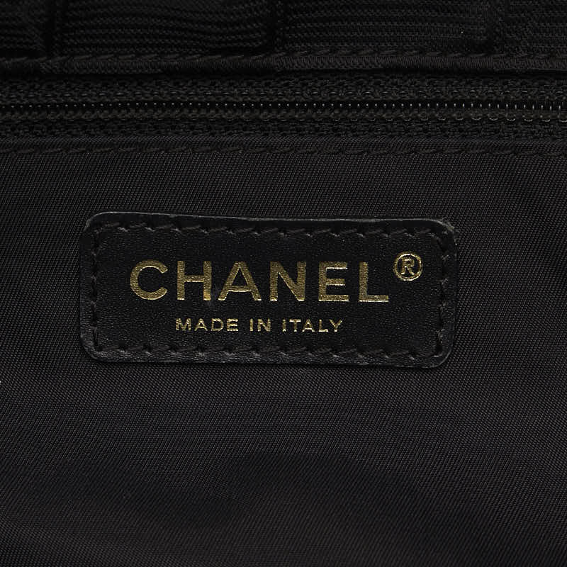 Chanel New Label Line Messengers Bag Gold   houlder Bag Black Nylon  CHANEL