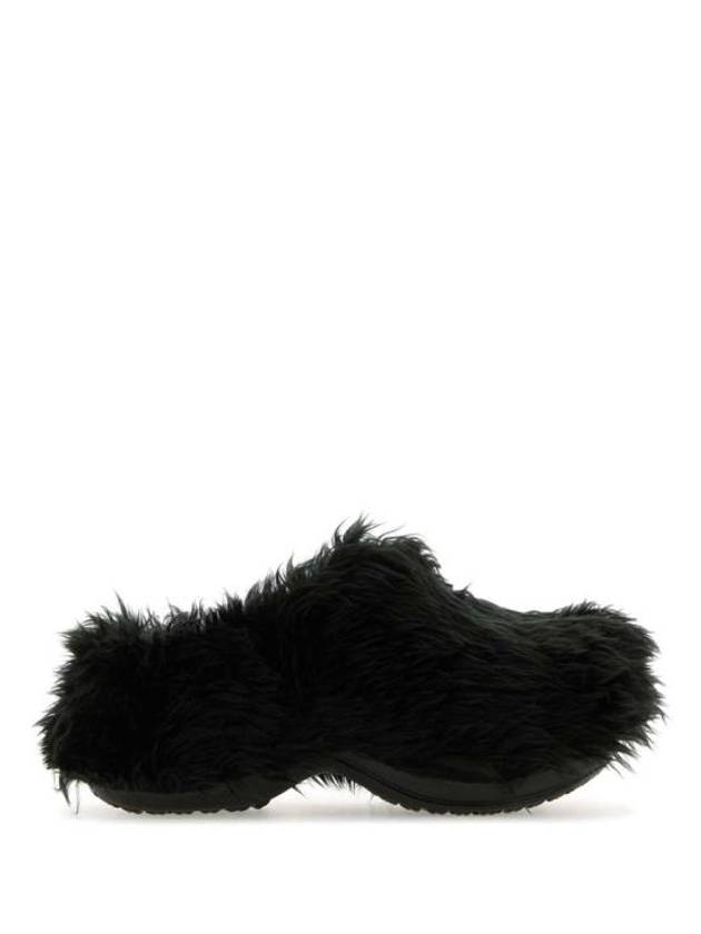 Luxury Balenciaga  Fake Fur Mule Black