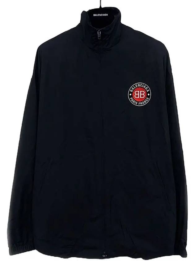 Luxury Balenciaga  High Neck Logo Zip-up Jacket Black