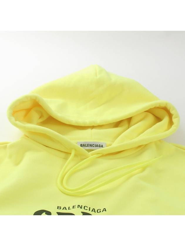 Luxury Balenciaga  Crew Logo Print Oversized Hoodie Yellow
