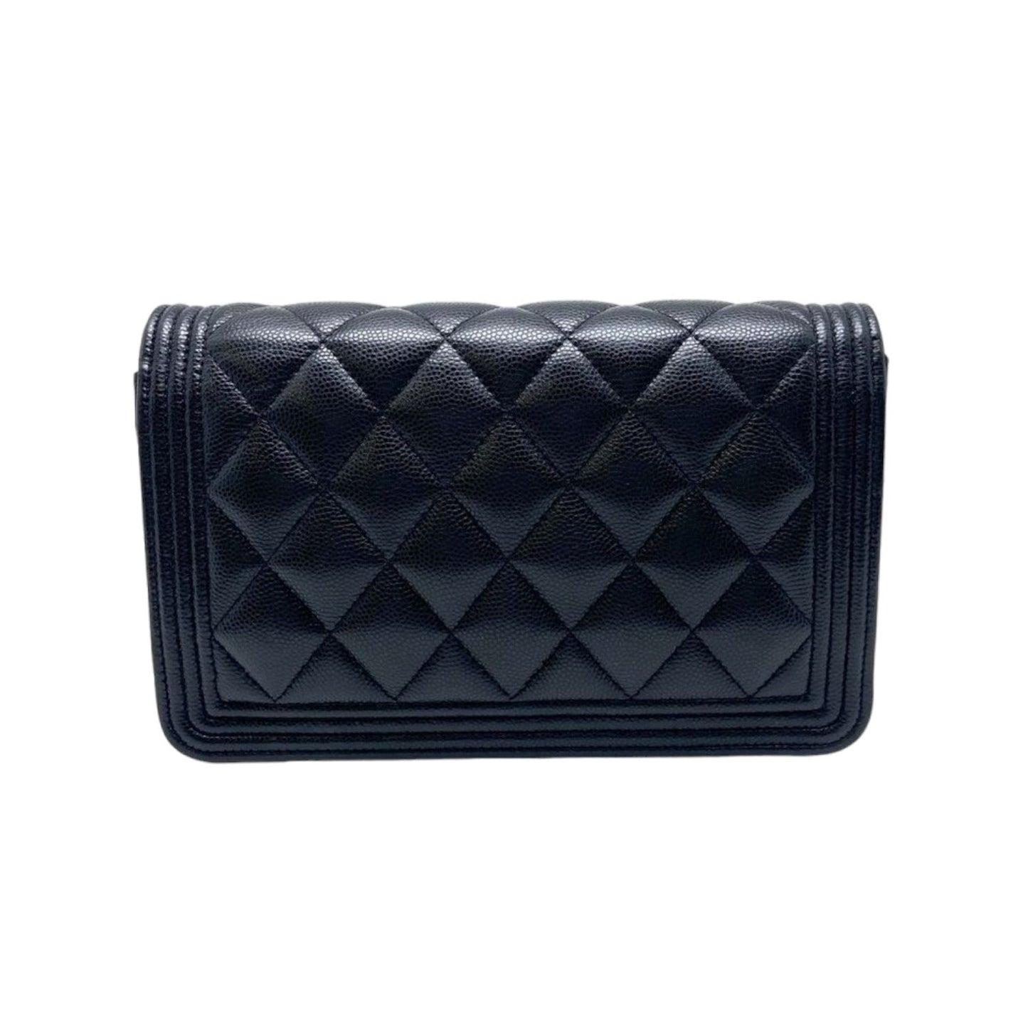 Boy Wallet on Chain WOC Caviar Quilted Black GHW