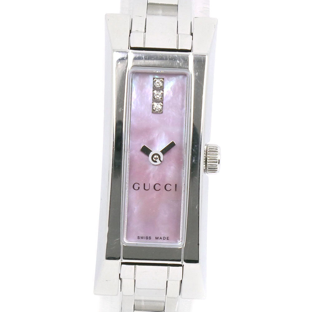 GUCCI Watches Quartz 110 Stainless Steel pink 3P diamond Pink shell dial Women Used