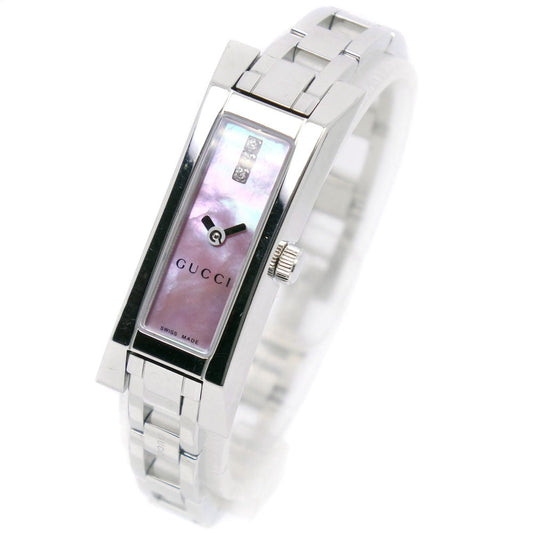 GUCCI Watches Quartz 110 Stainless Steel pink 3P diamond Pink shell dial Women Used