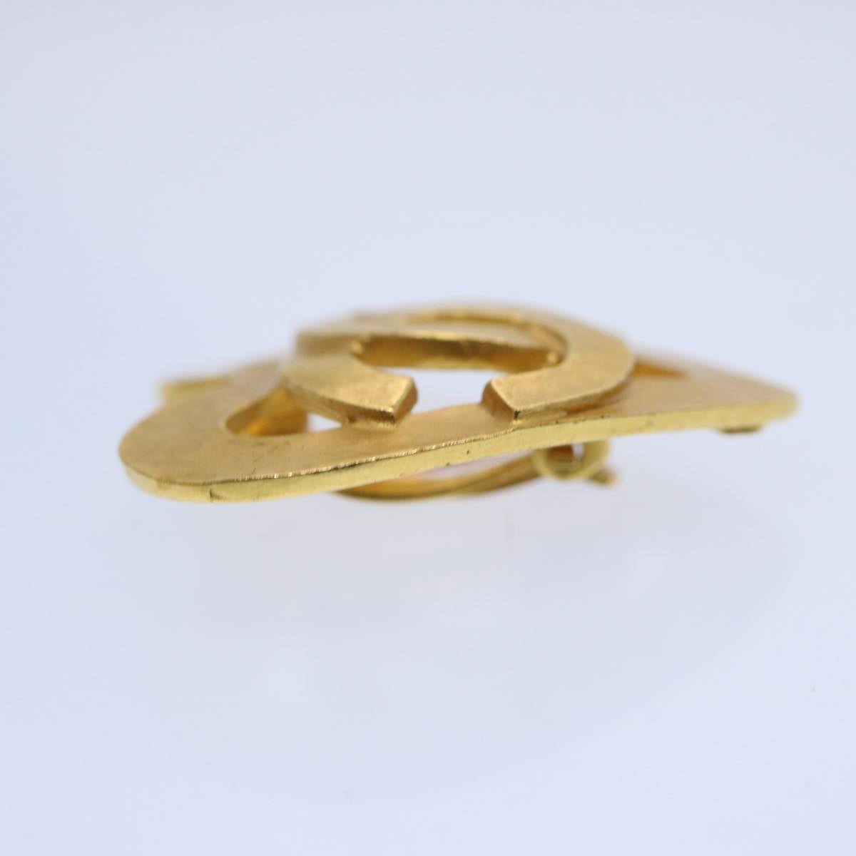 Top Quality Chanel heart Earring Gold Tone CC Auth 60077A