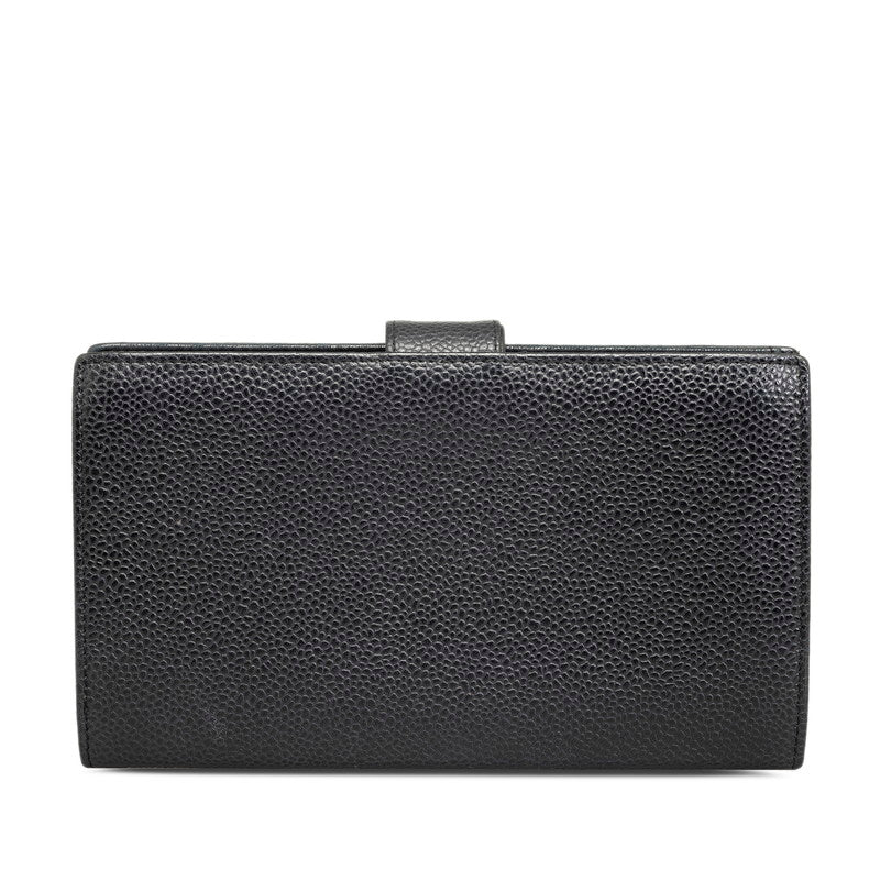 Chanel Coco Double Fold Wallet Black Caviar S  Chanel