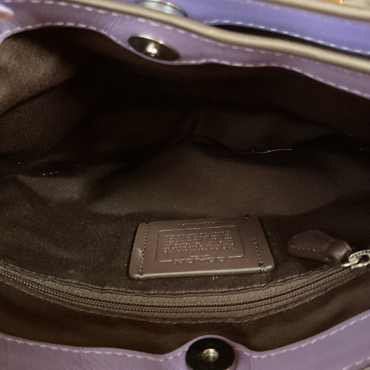 Handbag Designer By Coach In Purple, Size:Medium