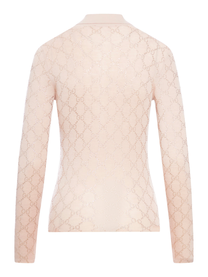 Gucci Women Embellished Wool Polo Shirt