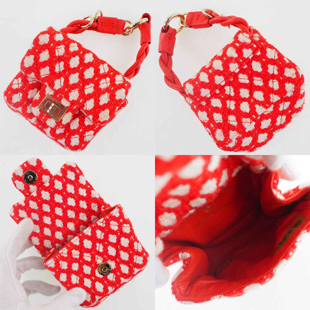 CHANEL skirt P32954V23394 Rayon, Bamboo, Cotton Red 2008 cruise collection COCO Mark button with mini back charm Women 34 Used